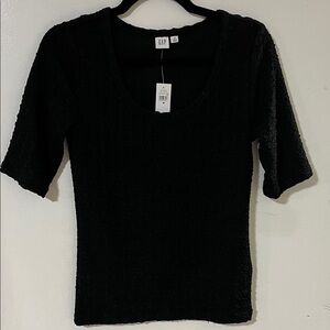 NEW GAP 3/4 Sleeve Stretchy Textured Top 🖤
